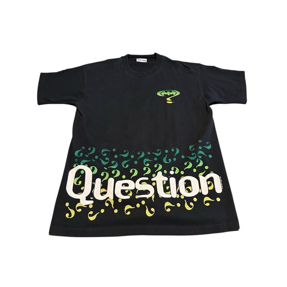 Vtg 90s Batman Forever Riddler Questions Graphic Print Single Stitch Sz Xl Rare